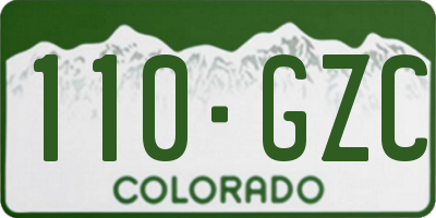 CO license plate 110GZC