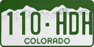 CO license plate 110HDH