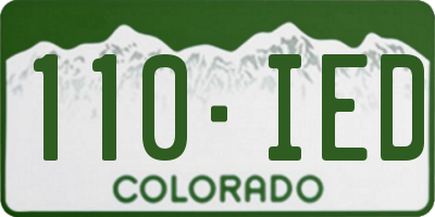 CO license plate 110IED