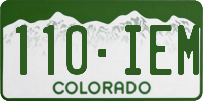 CO license plate 110IEM