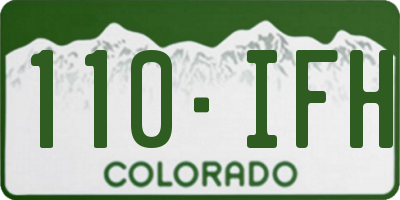 CO license plate 110IFH