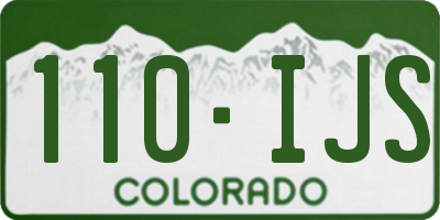 CO license plate 110IJS