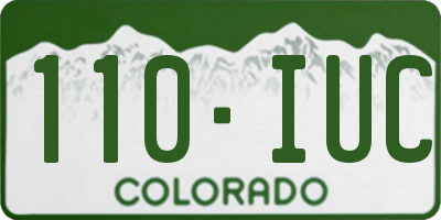 CO license plate 110IUC