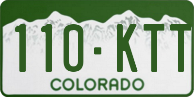 CO license plate 110KTT