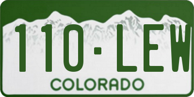 CO license plate 110LEW