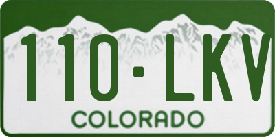 CO license plate 110LKV