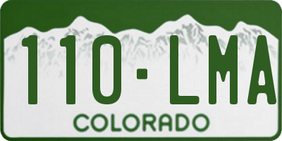 CO license plate 110LMA