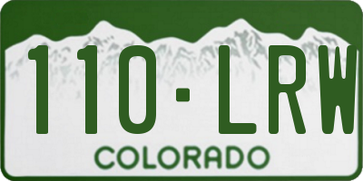 CO license plate 110LRW