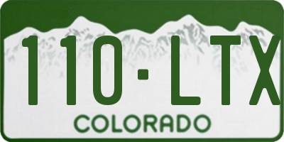 CO license plate 110LTX