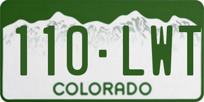 CO license plate 110LWT