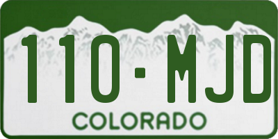 CO license plate 110MJD