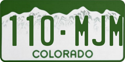 CO license plate 110MJM