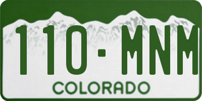 CO license plate 110MNM