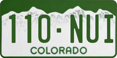 CO license plate 110NUI