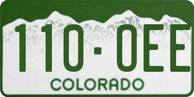 CO license plate 110OEE