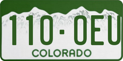 CO license plate 110OEU