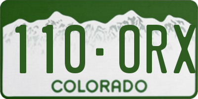 CO license plate 110ORX