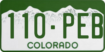 CO license plate 110PEB