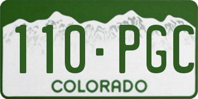 CO license plate 110PGC
