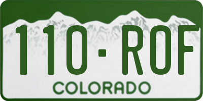CO license plate 110ROF