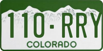 CO license plate 110RRY