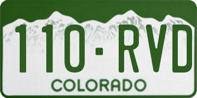 CO license plate 110RVD