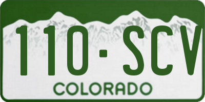 CO license plate 110SCV