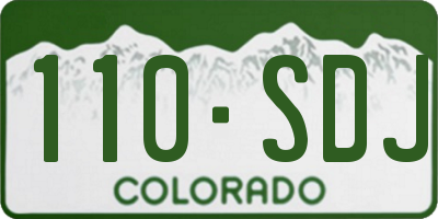CO license plate 110SDJ