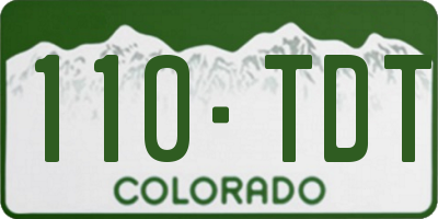 CO license plate 110TDT