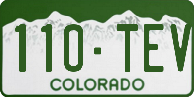 CO license plate 110TEV