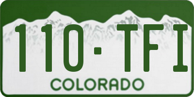 CO license plate 110TFI