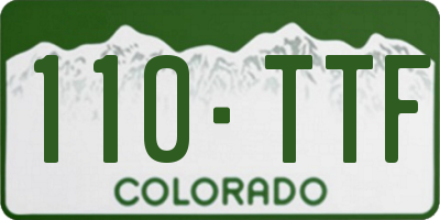 CO license plate 110TTF