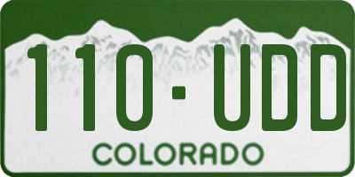 CO license plate 110UDD