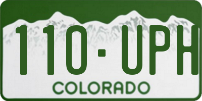CO license plate 110UPH