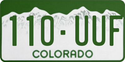 CO license plate 110UUF
