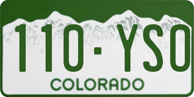 CO license plate 110YSO