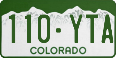 CO license plate 110YTA