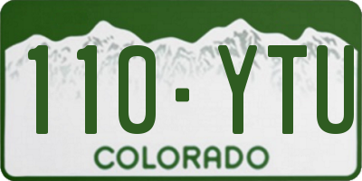 CO license plate 110YTU