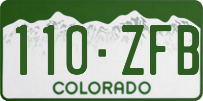 CO license plate 110ZFB