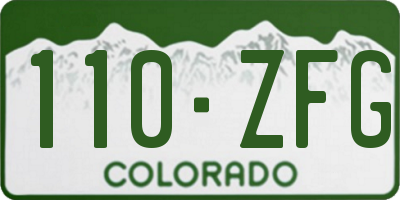 CO license plate 110ZFG