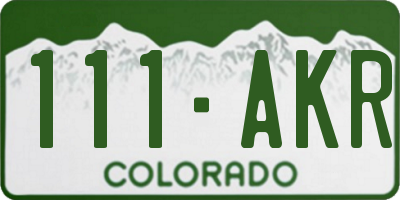CO license plate 111AKR