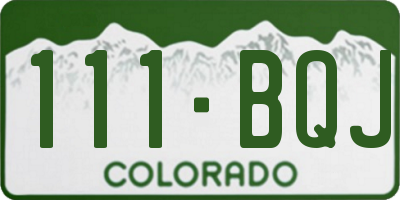 CO license plate 111BQJ