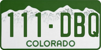 CO license plate 111DBQ