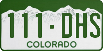 CO license plate 111DHS