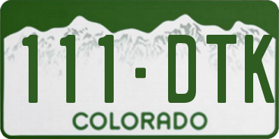 CO license plate 111DTK
