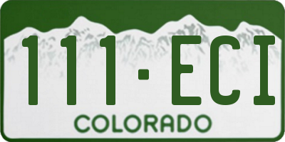 CO license plate 111ECI