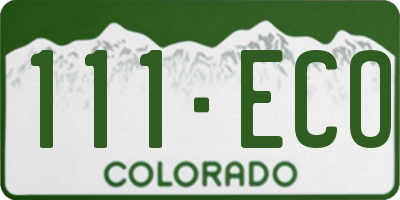 CO license plate 111ECO