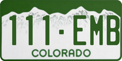 CO license plate 111EMB