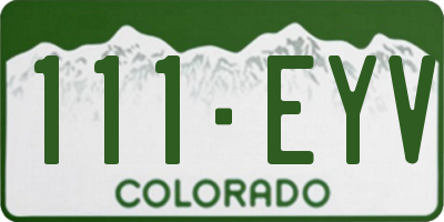 CO license plate 111EYV
