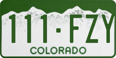 CO license plate 111FZY